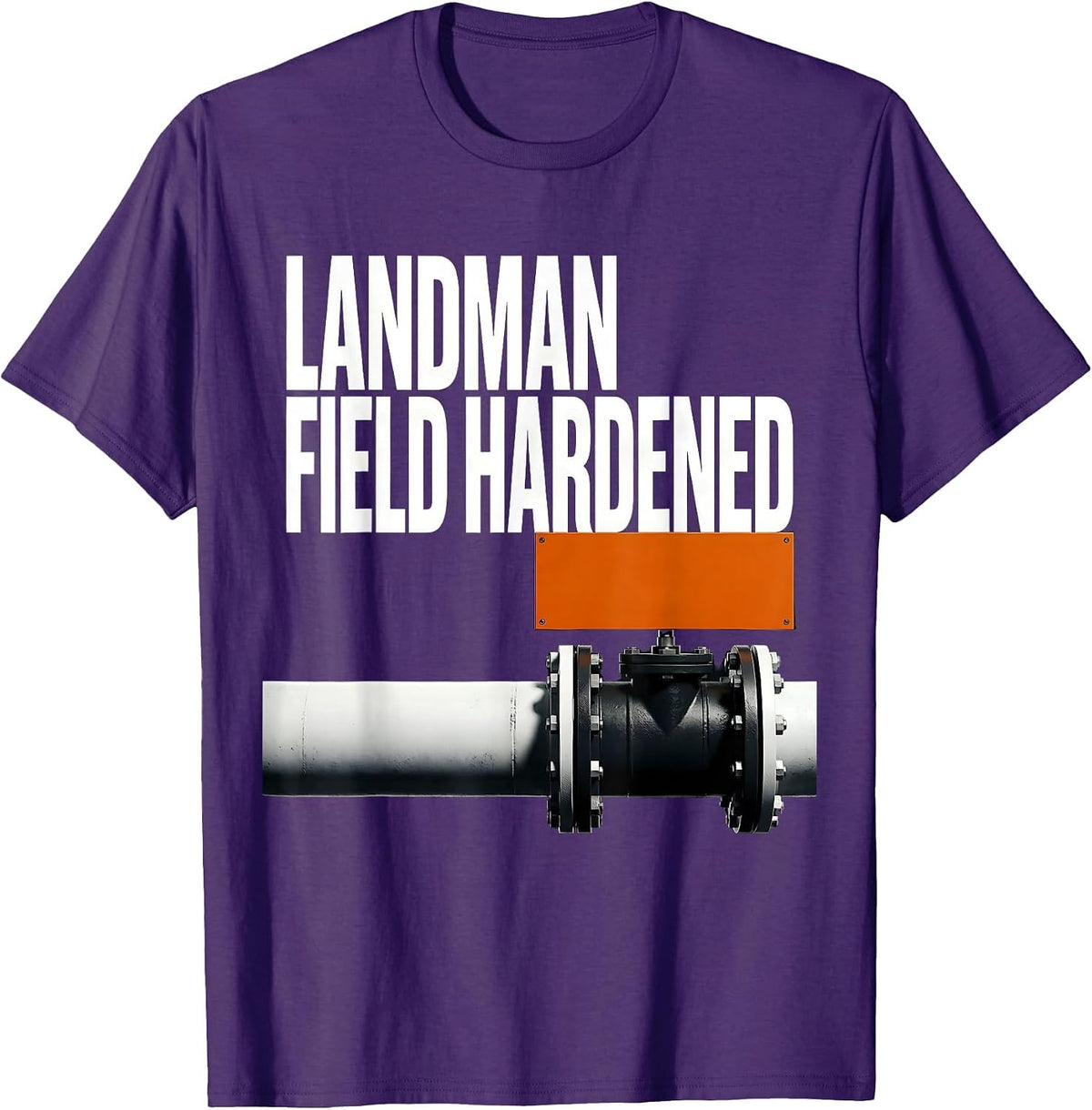 Landman, Field Hardened Brutalist Oilfield Worker Gift T-Shirt - Purple