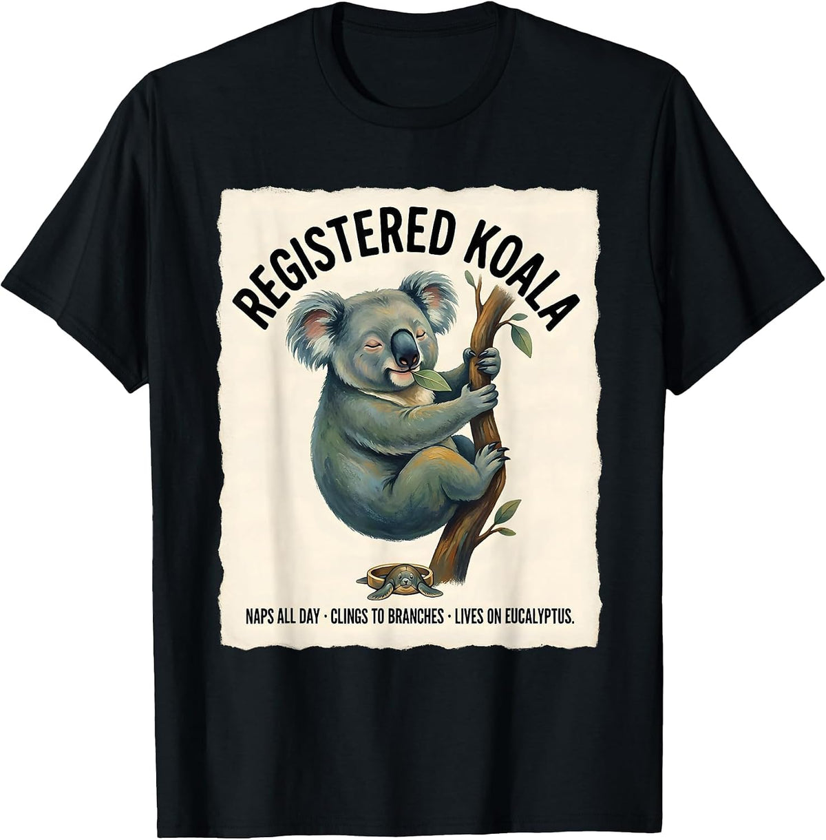 Men's Registered Koala Naps All Day Koala Lover Humor T-Shirt - Black