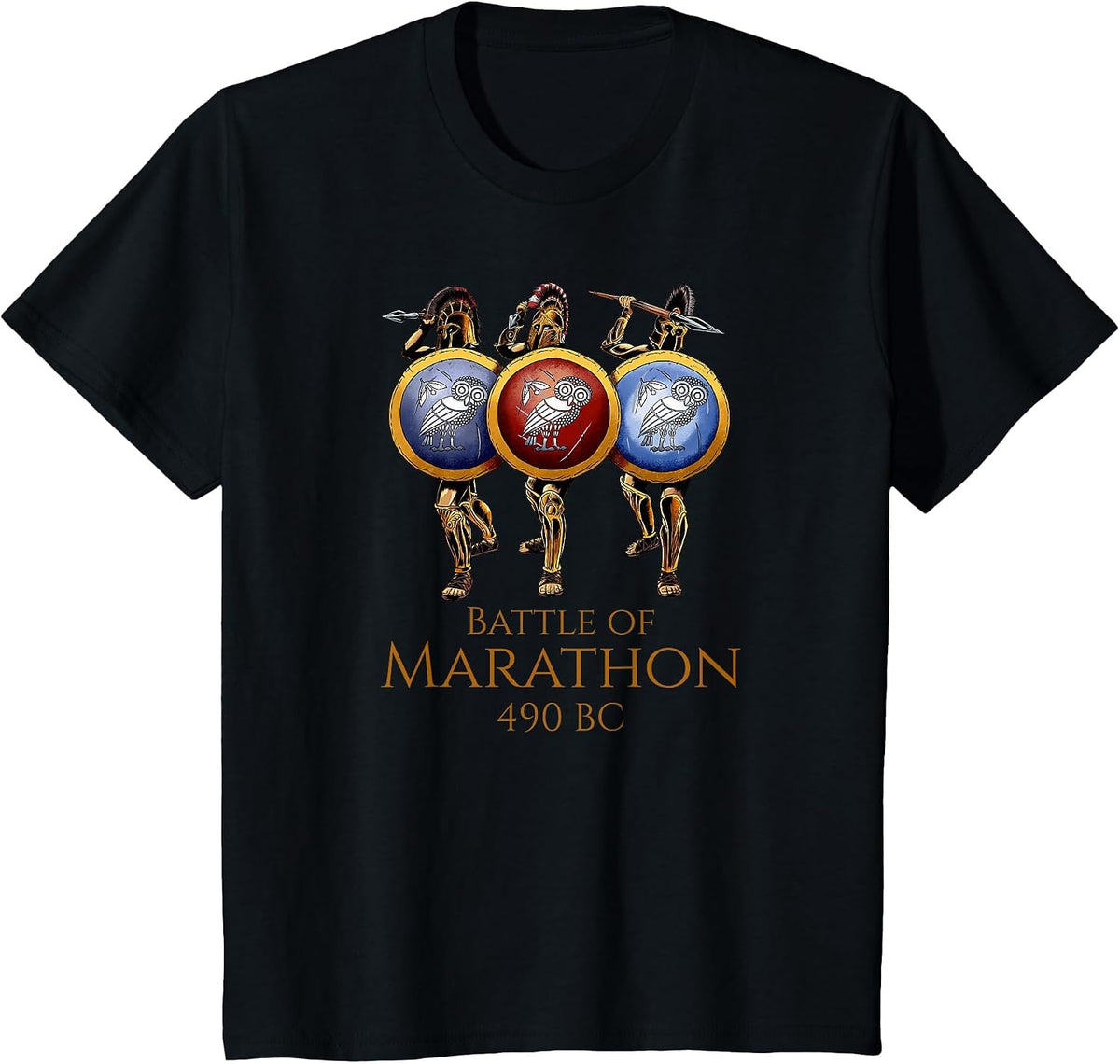 Ancient Greek History - Battle of Marathon - Athenian T-Shirt - Black