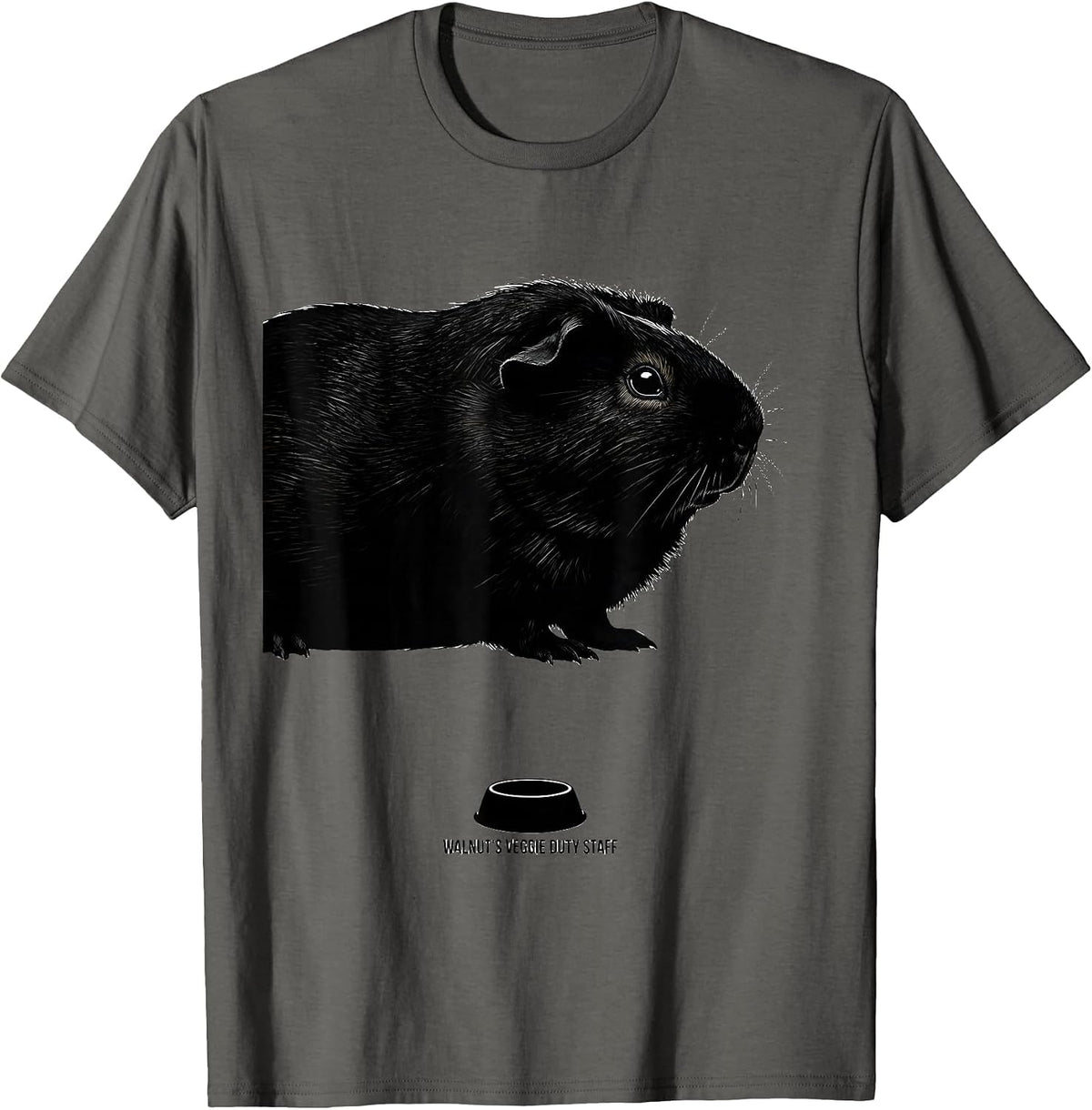 Men's Walnut's Veggie Duty Staff Funny Guinea Pig Pet Lover Gift T-Shirt - Asphalt Grey