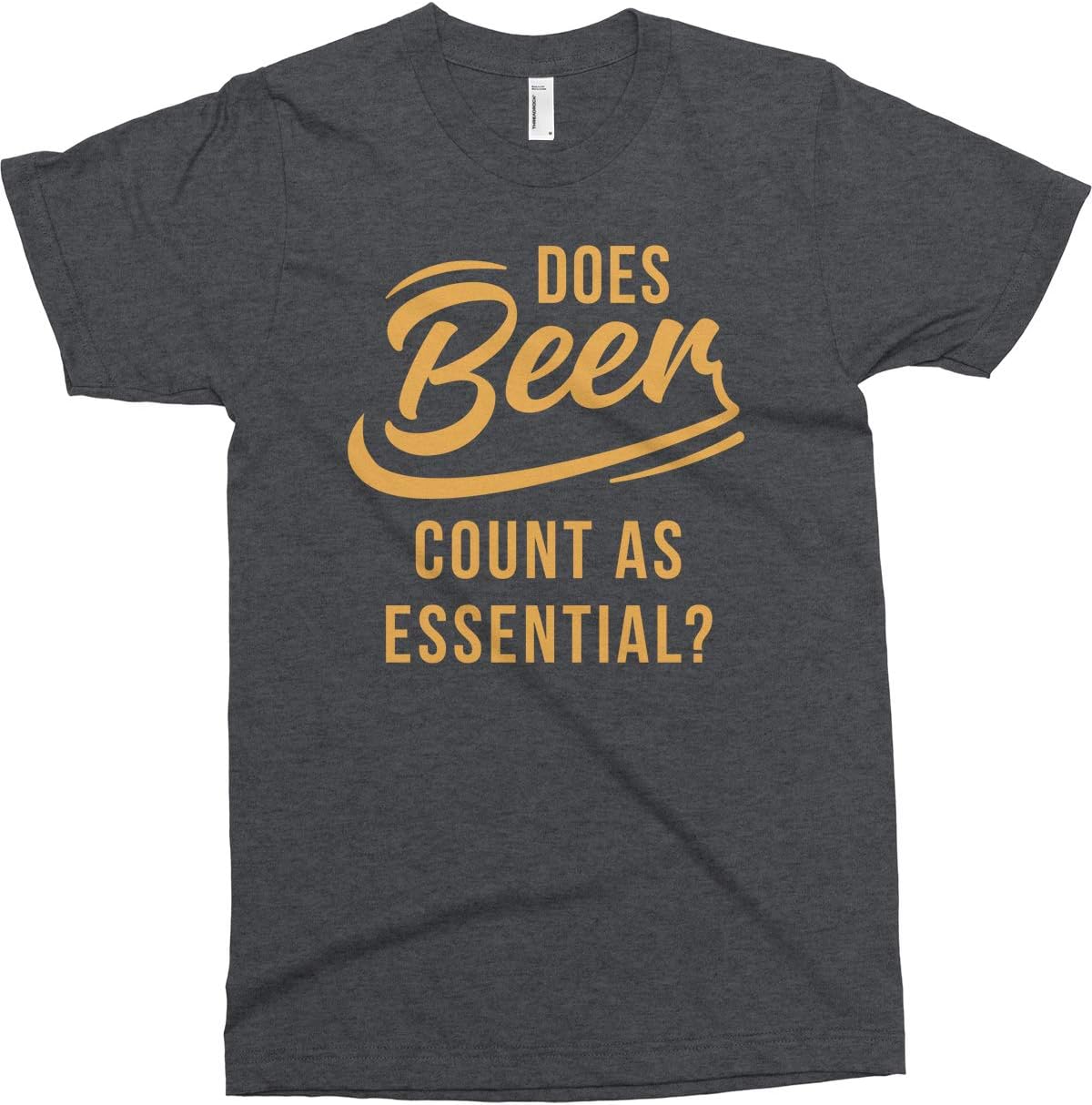 Threadrock Men's Does Beer Count As Essential T-Shirt - Dark Heather