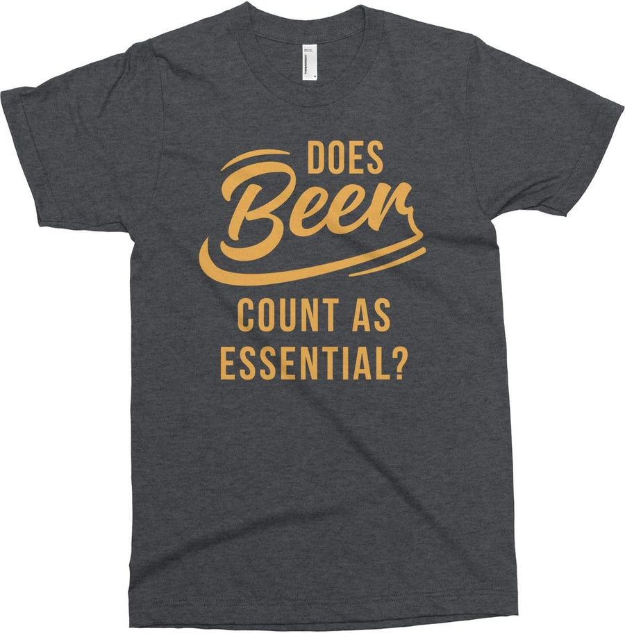 Threadrock Men's Does Beer Count As Essential T-Shirt - Dark Heather