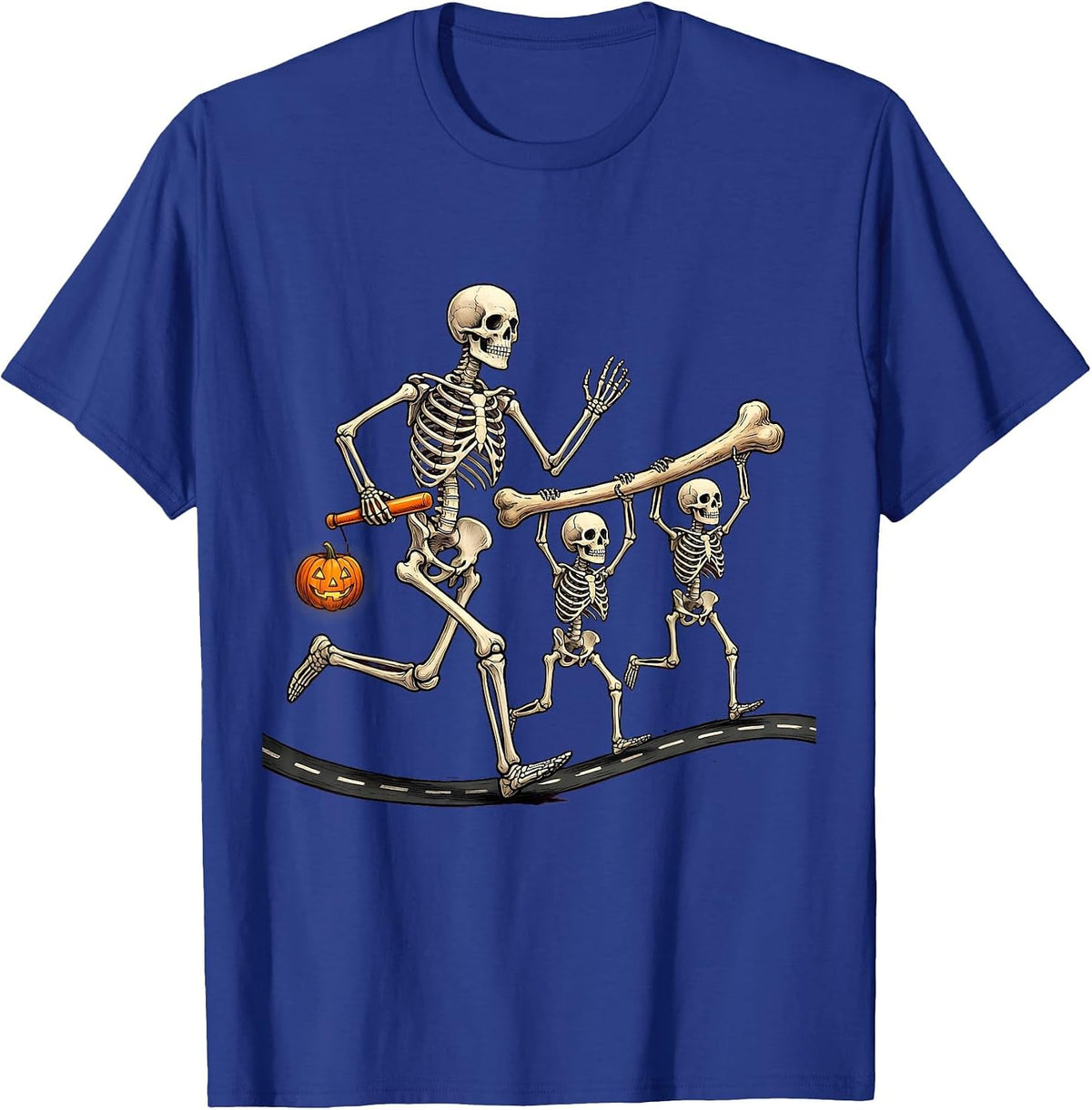 Skeleton Runners Relay Halloween 5K Fun Run T-Shirt - Royal Blue