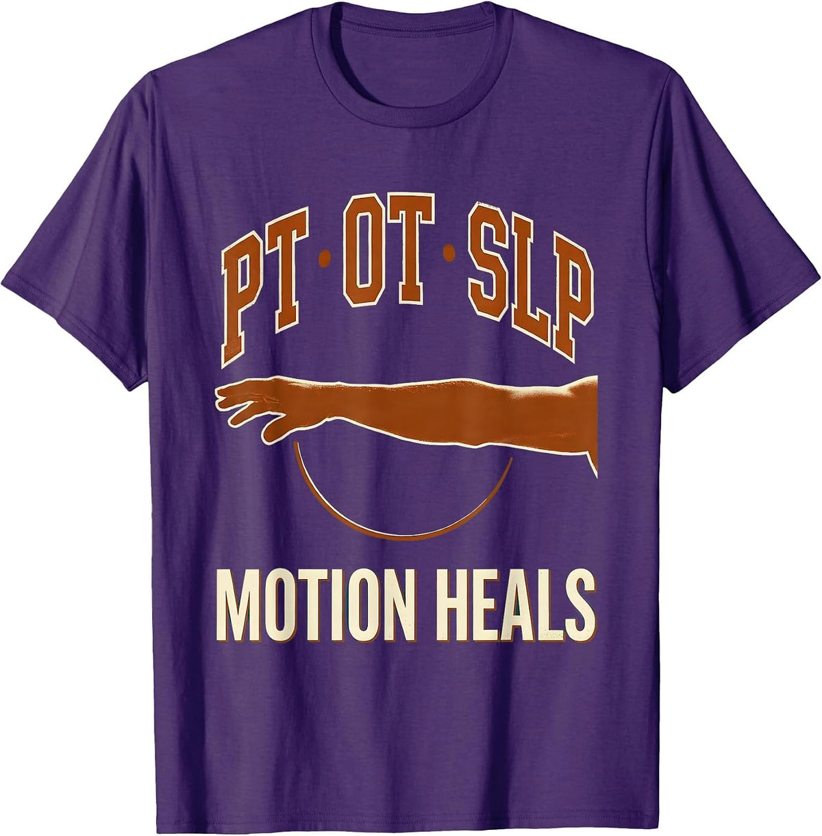 PT OT SLP Motion Heals Retro Rehab Therapist Gift T-Shirt - Purple