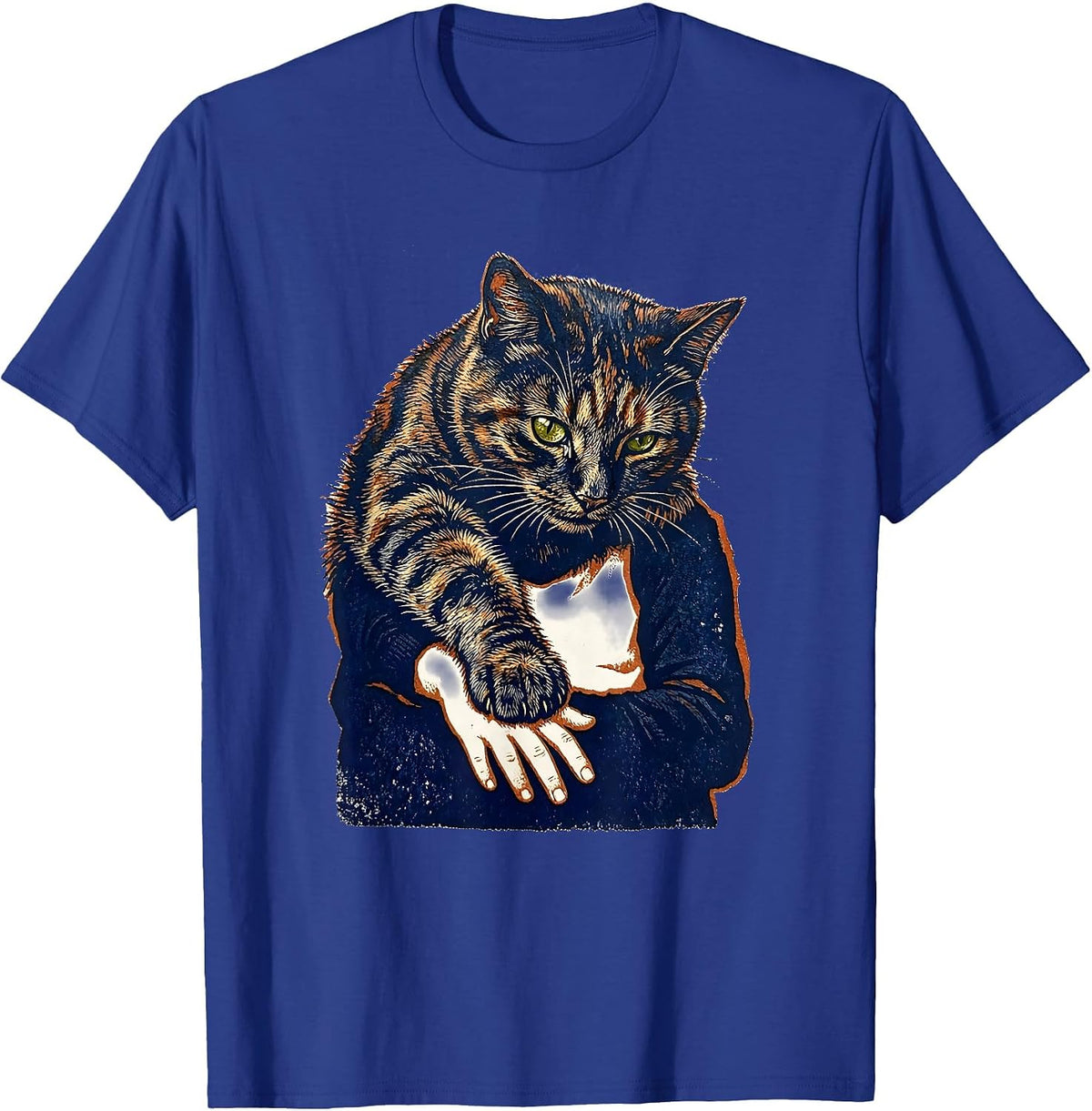 Men's Tortoiseshell Cat Owner Tortitude Humor Retro T-Shirt - Royal Blue