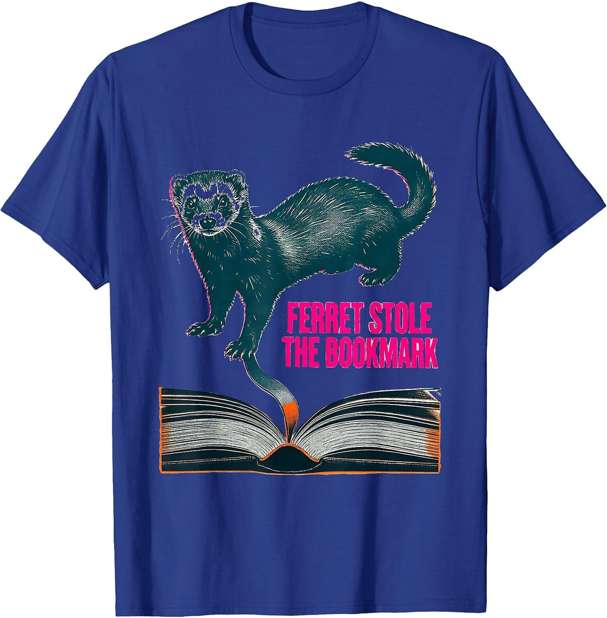 Men's Ferret Stole The Bookmark Funny Ferret Lover Gift T-Shirt - Royal Blue