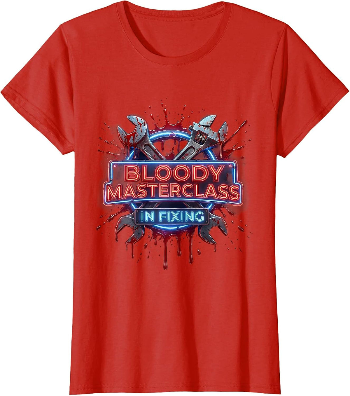 Bloody Masterclass In Fixing Graphic Design T-Shirt - Red