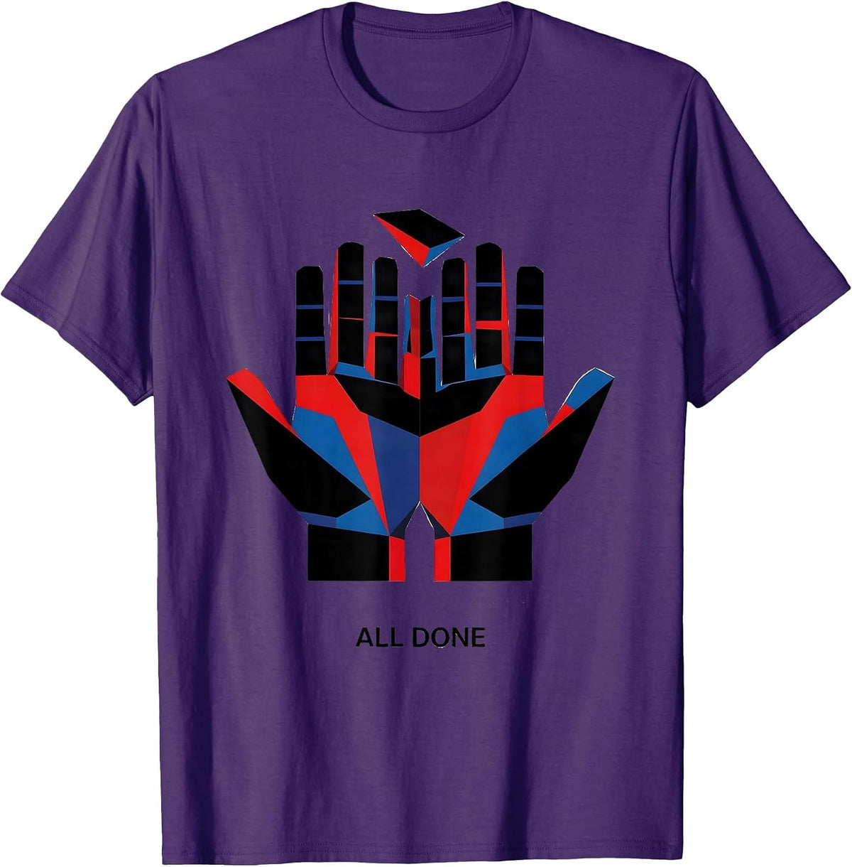 All Done Bauhaus Modernist ASL Sign Language Teacher T-Shirt - Purple