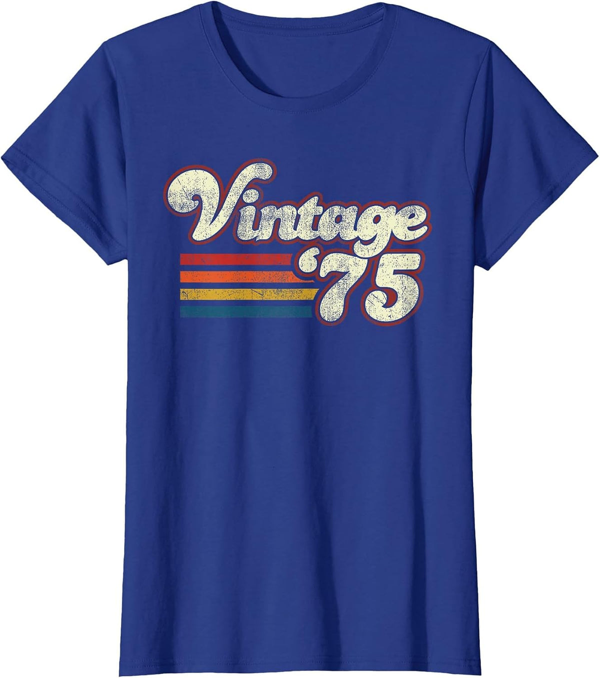 Vintage 1975 Birthday T-Shirt - Royal Blue