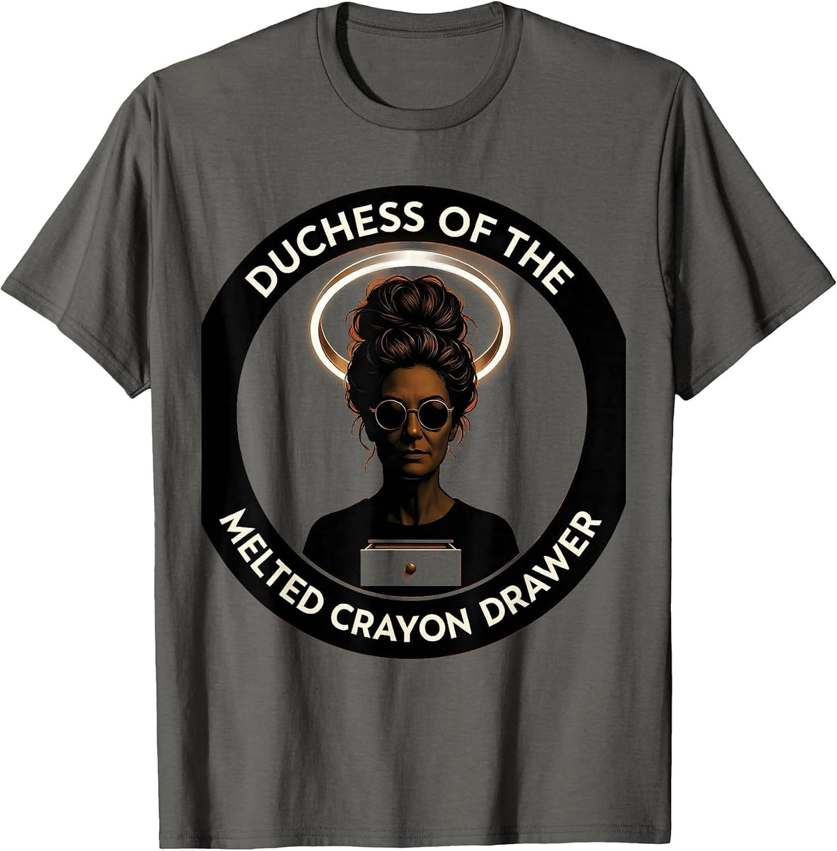 Duchess Of The Melted Crayon Drawer Funny Momster Halloween T-Shirt - Asphalt Grey