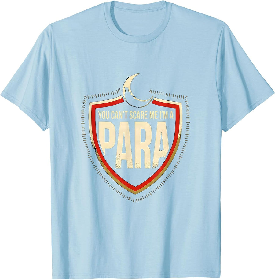 Men's You Can't Scare Me I'm A Para Halloween School Staff Humor T-Shirt - Baby Blue