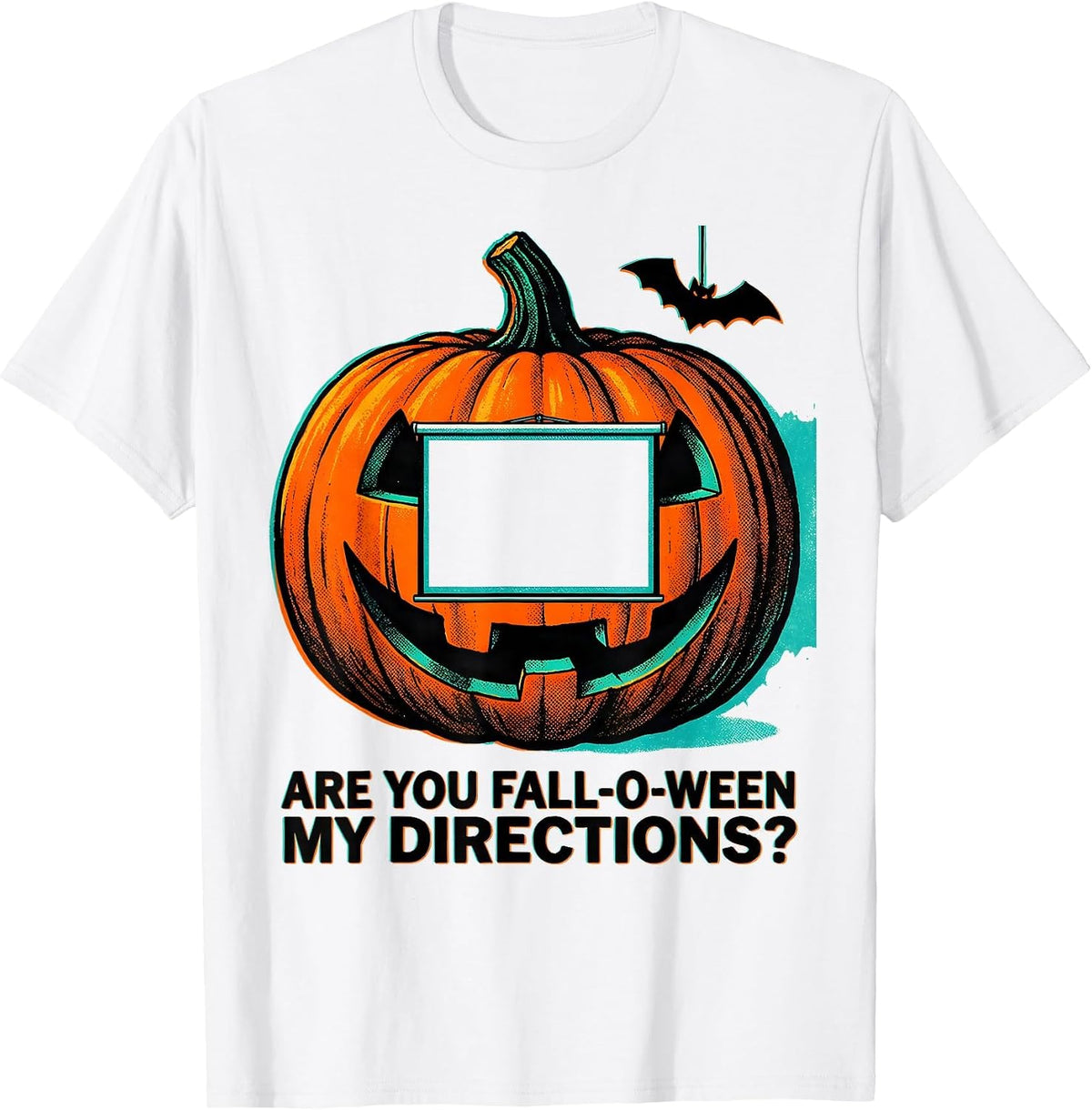 Men's Are You Fall-O-Ween My Directions Risograph Teacher T-Shirt - White