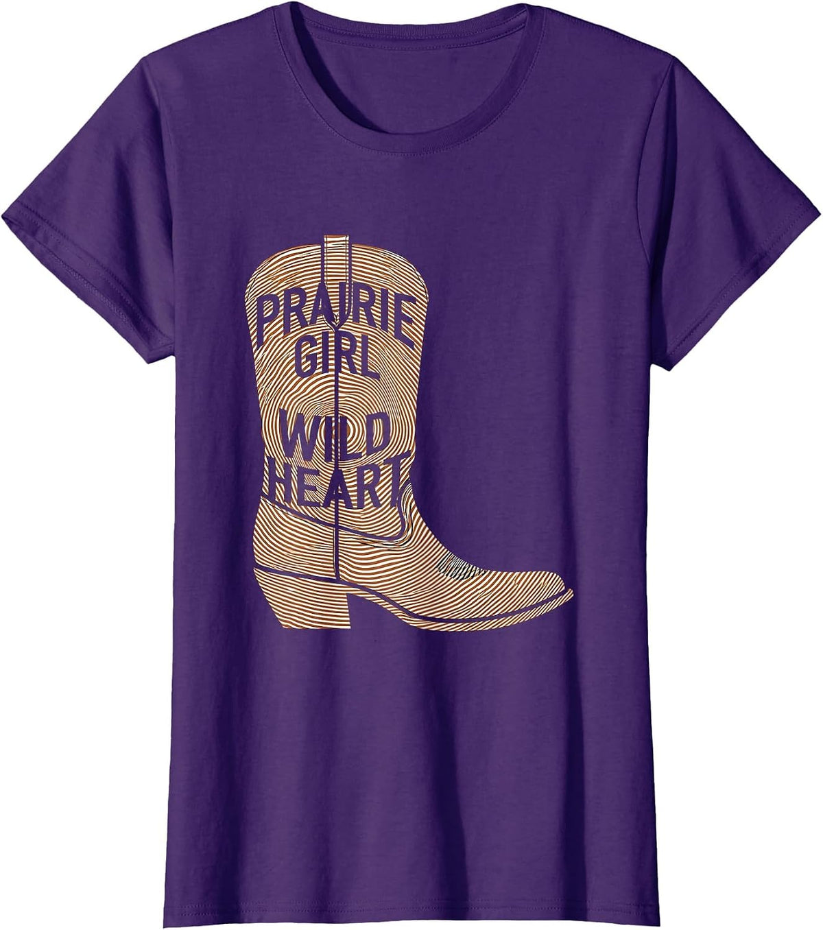 Women's Prairie Girl Wild Heart Western Design T-Shirt - Purple