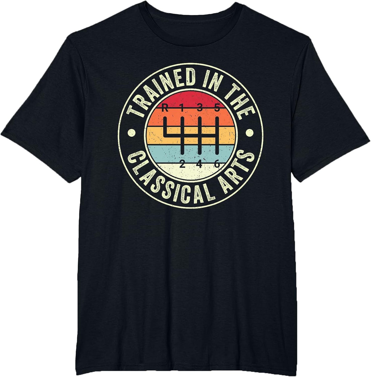 Trained in The Classical Arts 6 Speed Manual Transmission T-Shirt - Black