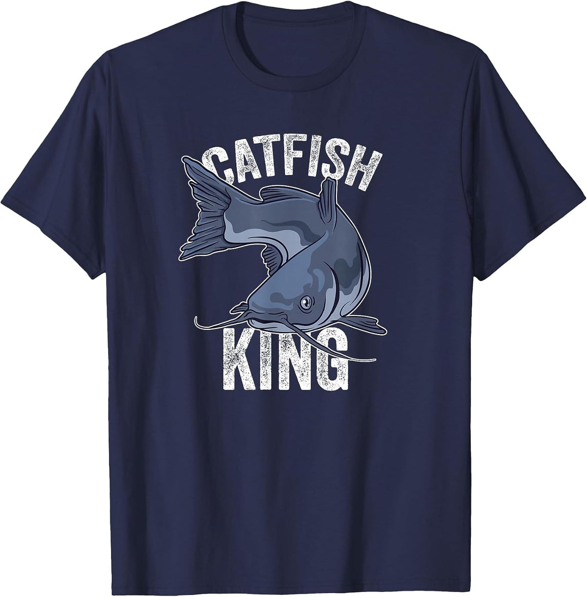 Catfish King Catfish Fishing T-Shirt - Navy Blue