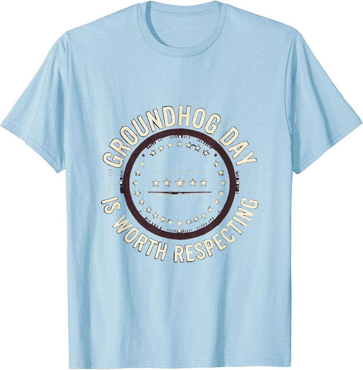 Men's Groundhog Day Is Worth Respecting Funny Vintage Humor T-Shirt - Baby Blue