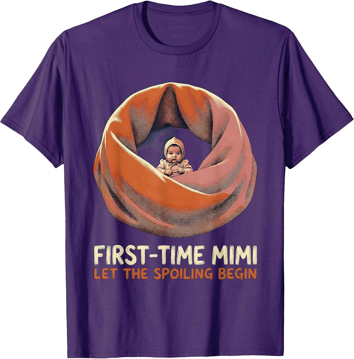 First-Time Mimi Let The Spoiling Begin New Grandparent Gift T-Shirt - Purple