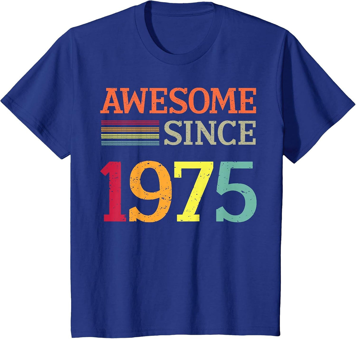 Awesome Since 1975 48th Birthday Retro Vintage T-Shirt - Royal Blue