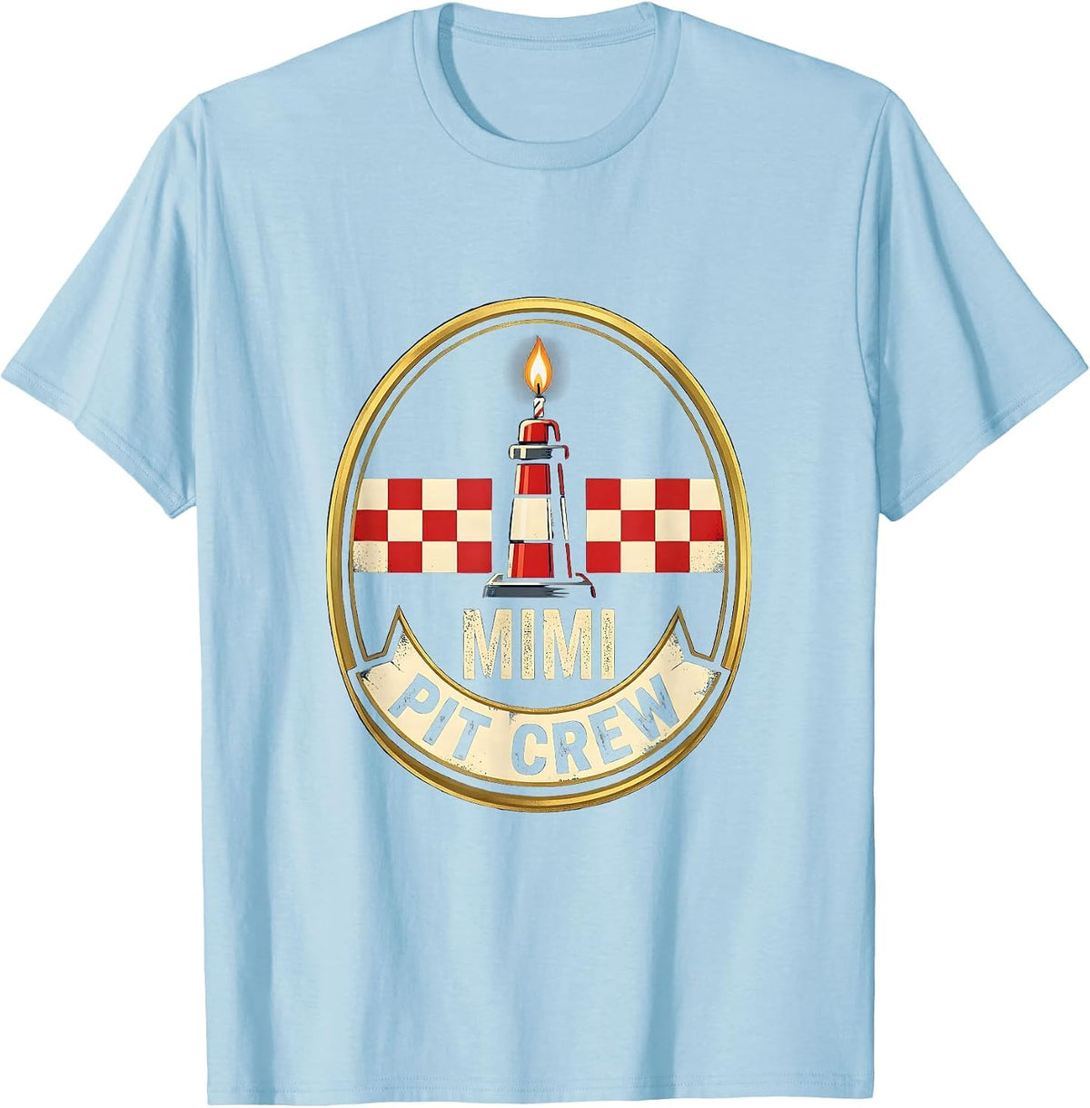 Men's Mimi Pit Crew Race Car Birthday Party Family Matching Pit T-Shirt - Baby Blue