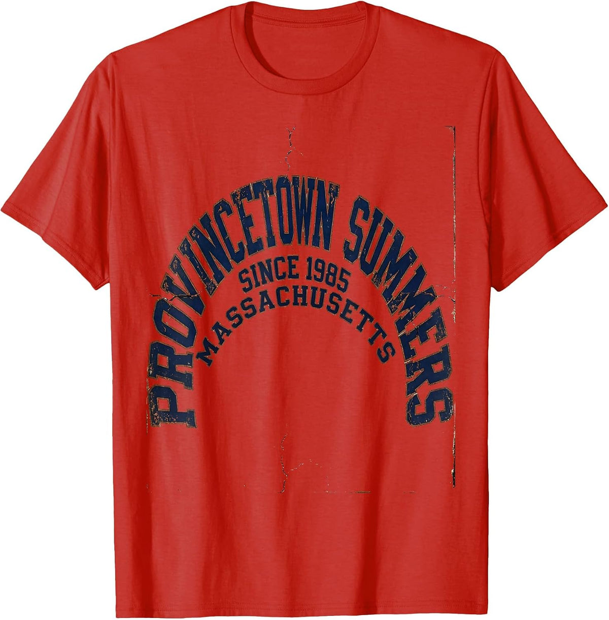 Men's Provincetown Summers Since 1985 Massachusetts Vintage T-Shirt - Red