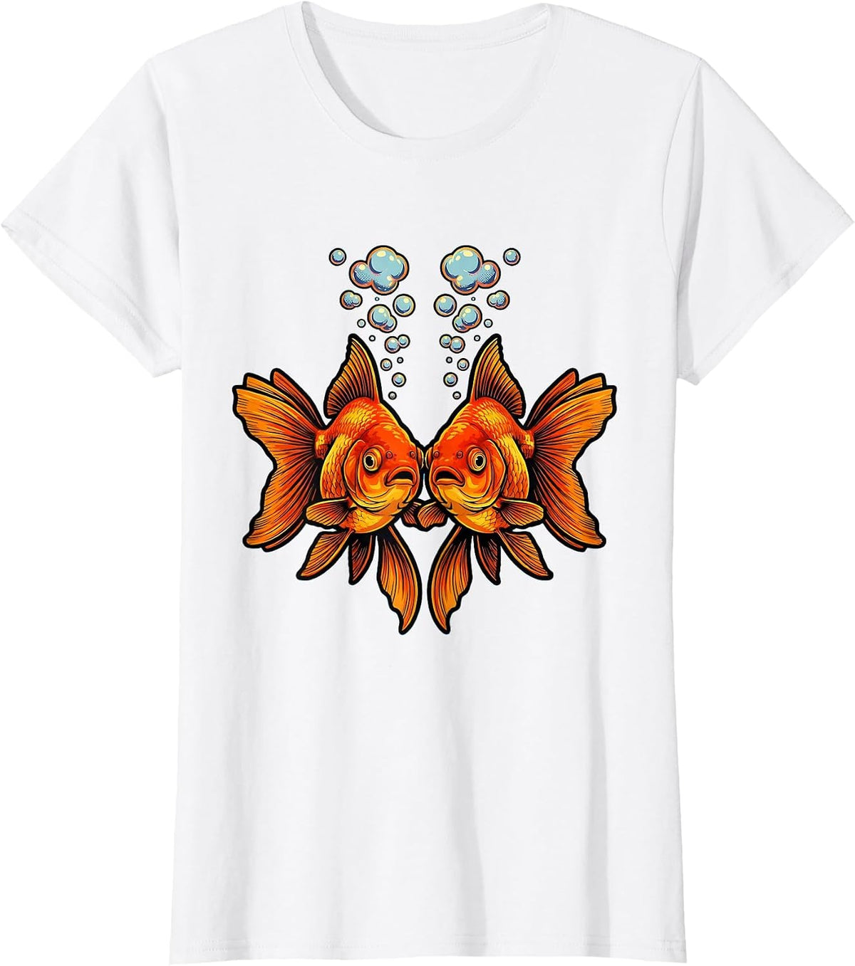 Women's Twin Day Matching Goldfish Spirit Week Design T-Shirt - White