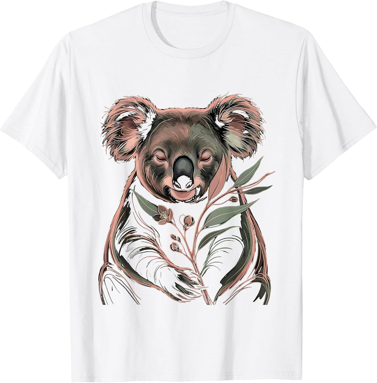 Men's Koala Boho Hand Drawn Cute Animal Lover Gift T-Shirt - White