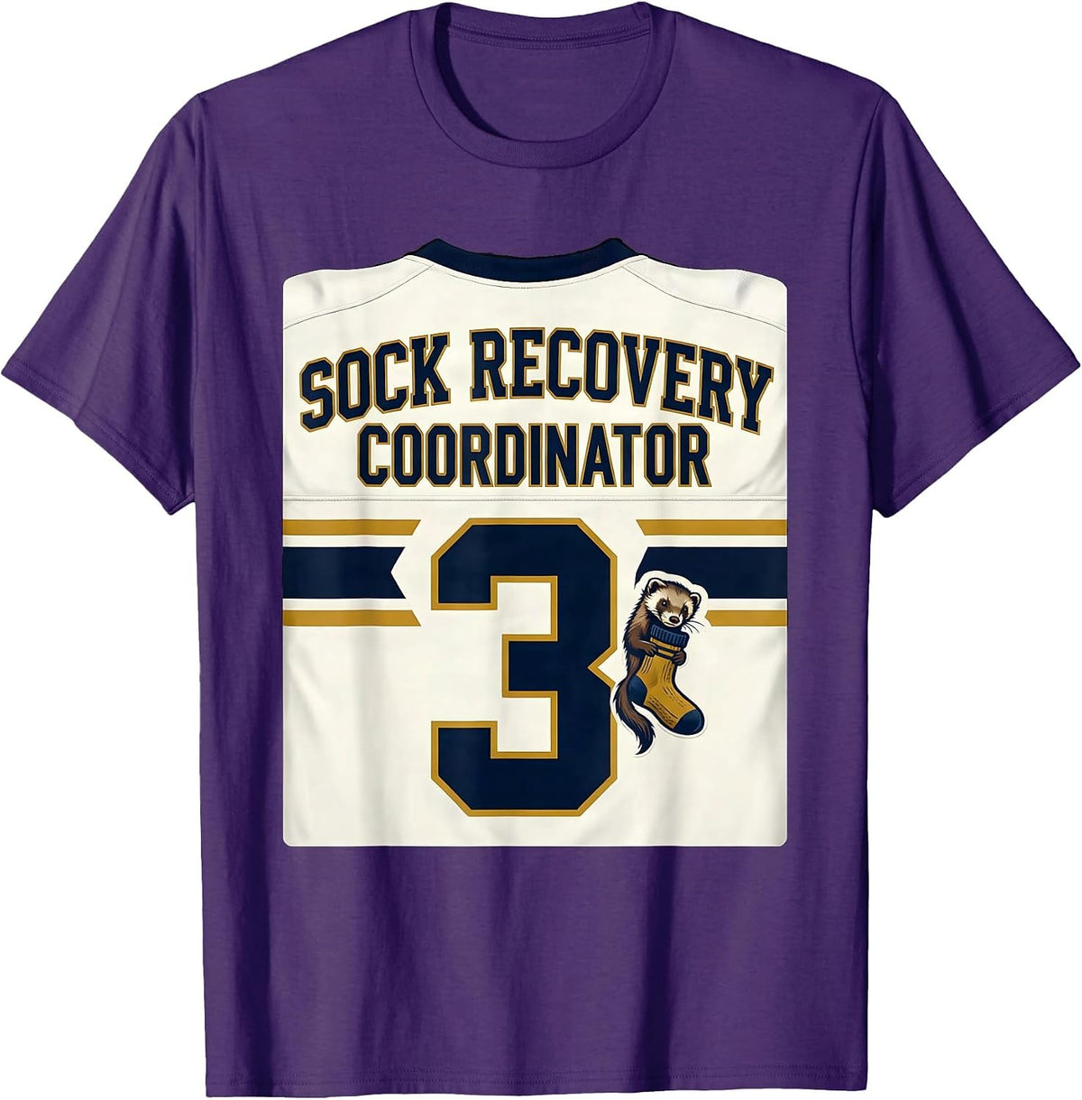Men's Sock Recovery Coordinator Funny Ferret Owner Ferret Lover T-Shirt - Purple