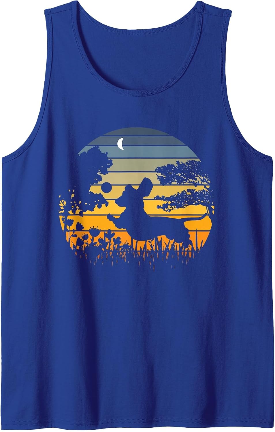 Dachshund Wiener Dog Sunset Garden Nature Lover Tank Top - Royal Blue