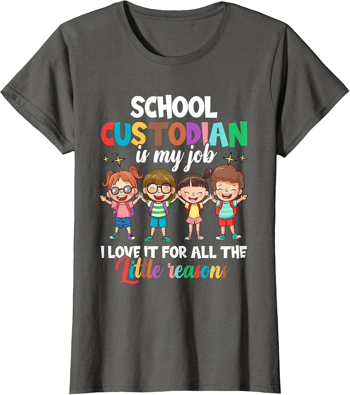 Custodian Appreciation Shirt, Back to School Janitor T-Shirt - Asphalt Grey