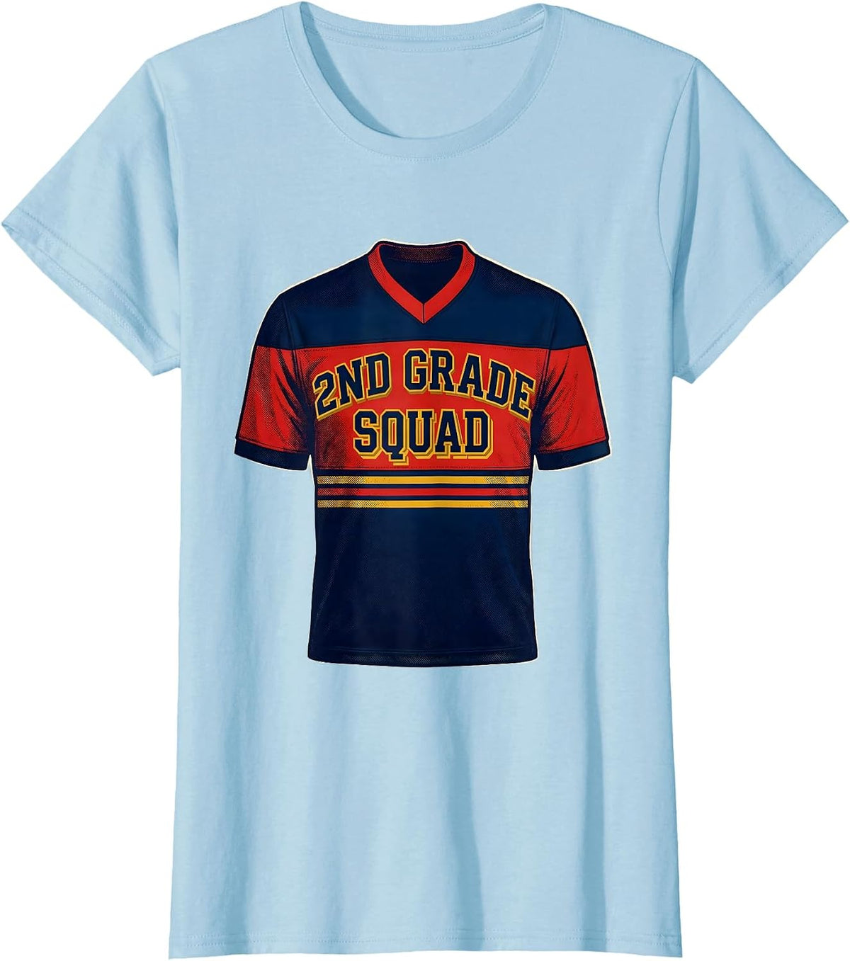 Women's 2nd Grade Squad Playful Teacher Crew Back To School T-Shirt - Baby Blue
