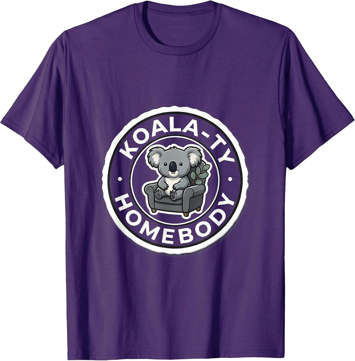 Koala-ty Homebody Cute Koala Lover Funny Animal Novelty T-Shirt - Purple