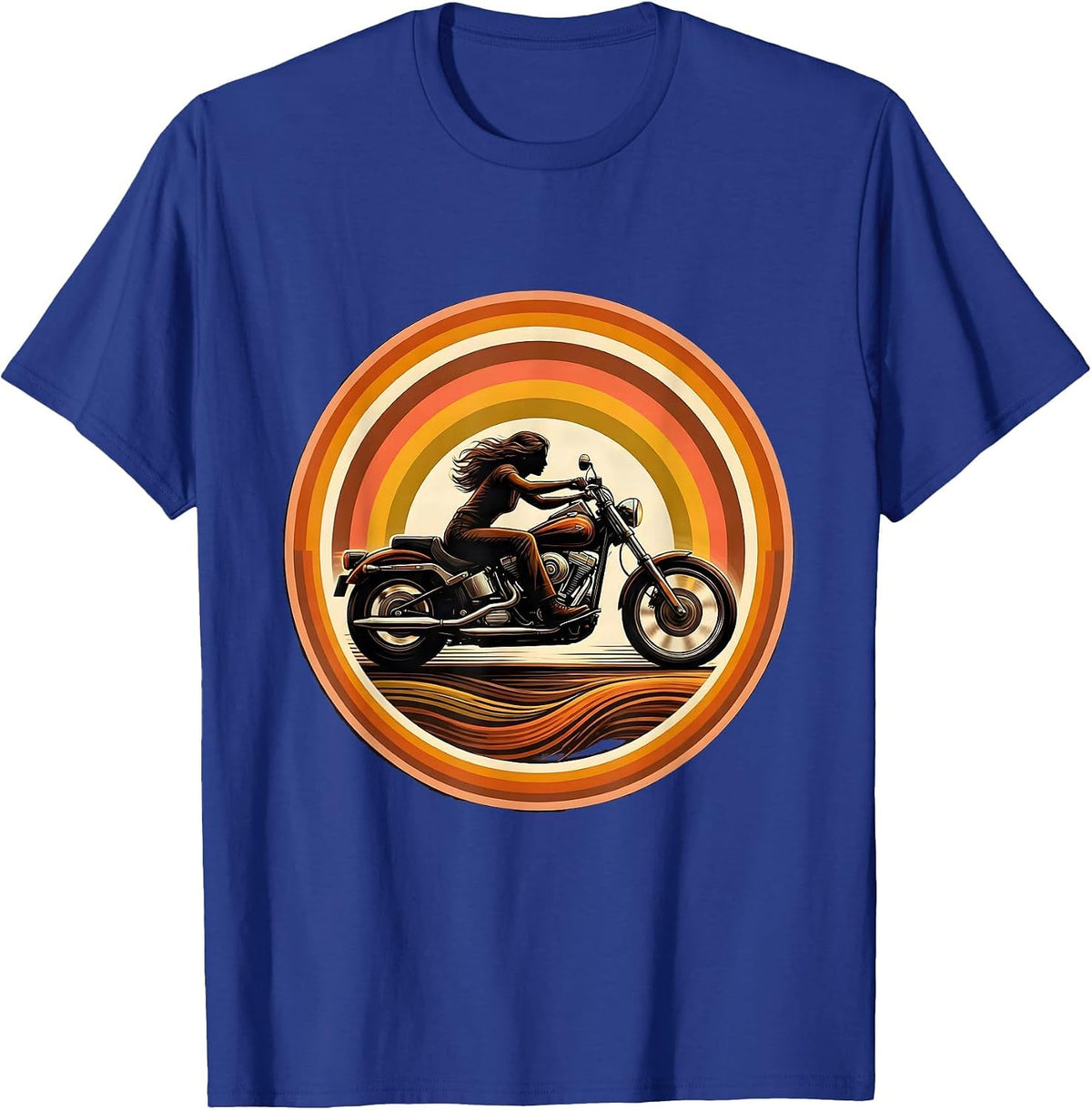 Men's Bold Rider Motorcycle Speed Graphic T-Shirt - Royal Blue