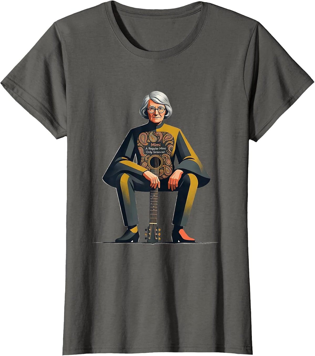 Women's Mimi — A Regular Mimi, Only Groovier Midcentury Modern T-Shirt - Asphalt Grey