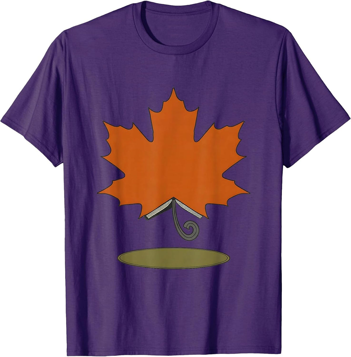 Men's Maple Leaf Teacher Fall Learning Pride Seasonal T-Shirt - Purple