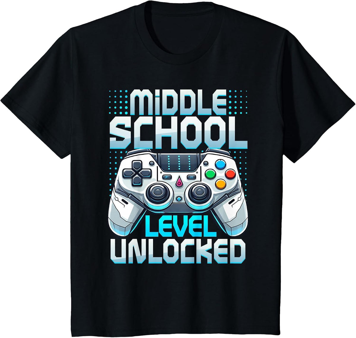 First Day of Middle School Level Unlocked Back to School T-Shirt - Black