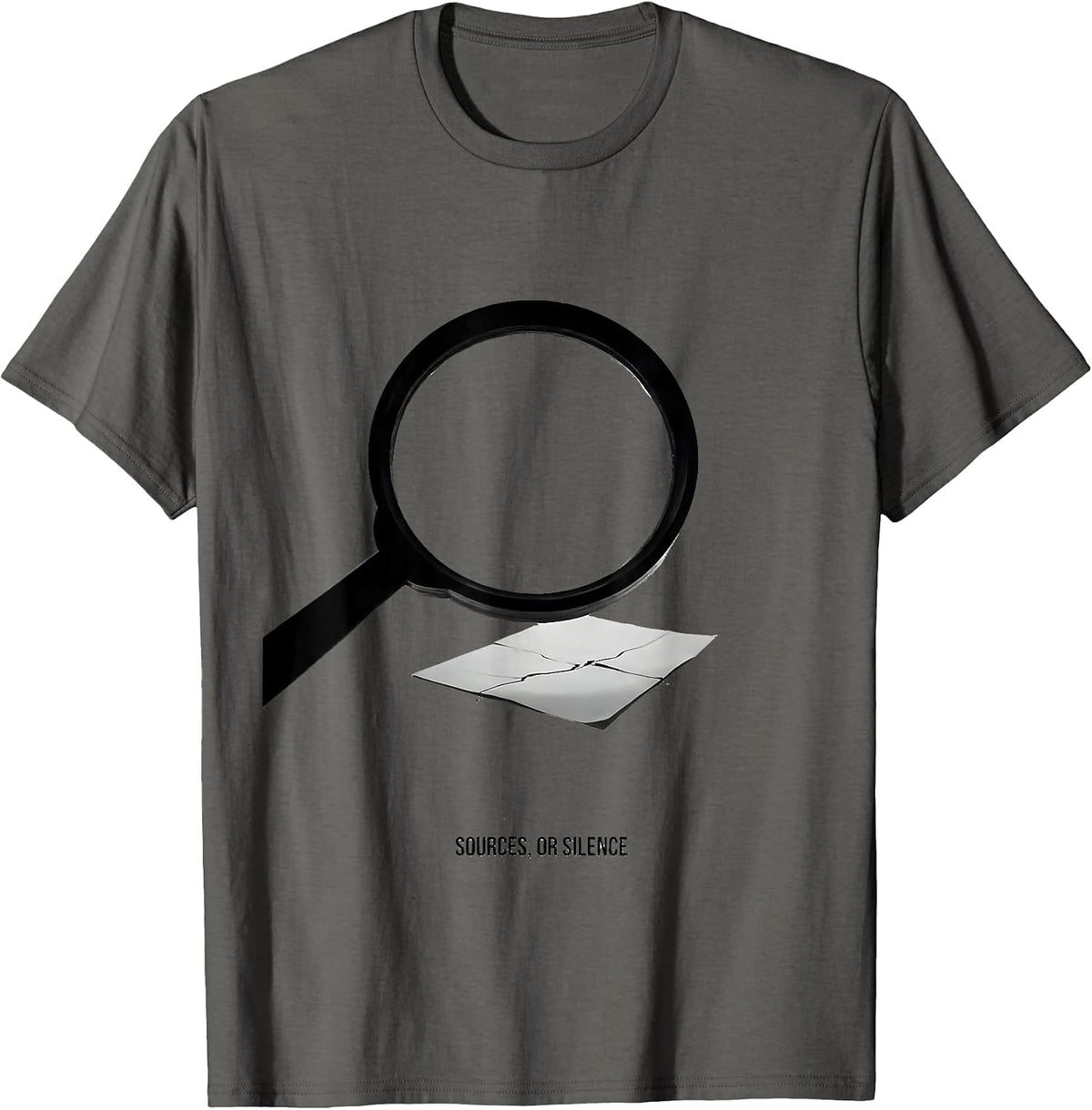Men's Sources Or Silence Funny History Teacher Classroom Humor T-Shirt - Asphalt Grey