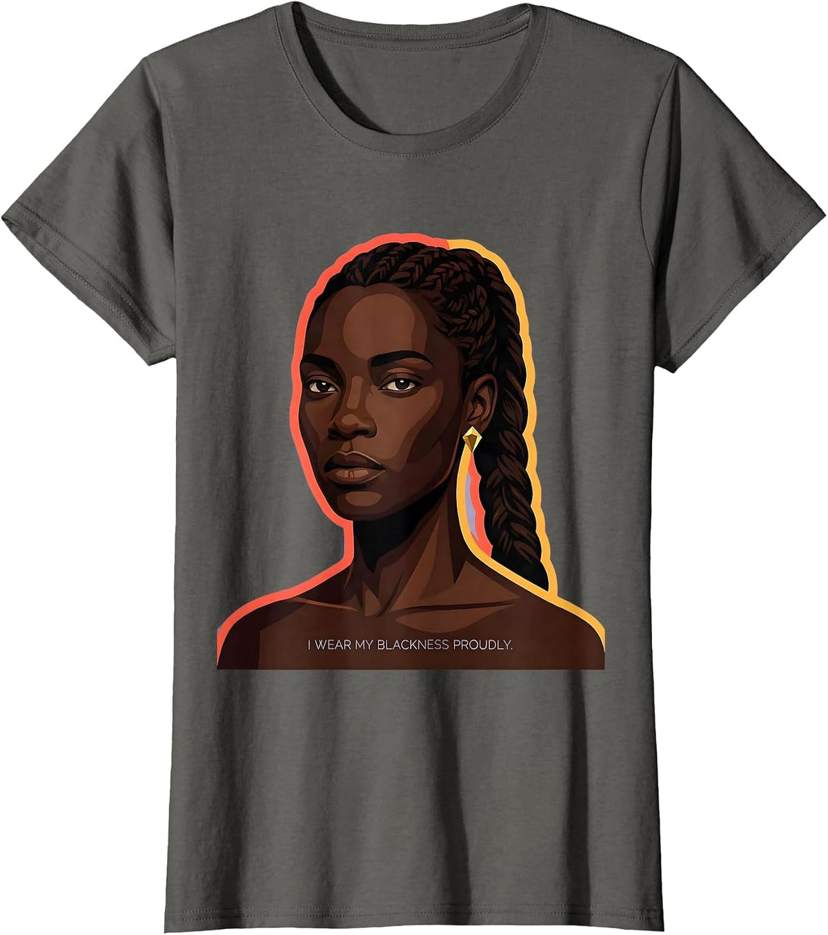 Women's I Wear My Blackness Proudly Afro Pride Black History Month T-Shirt - Asphalt Grey