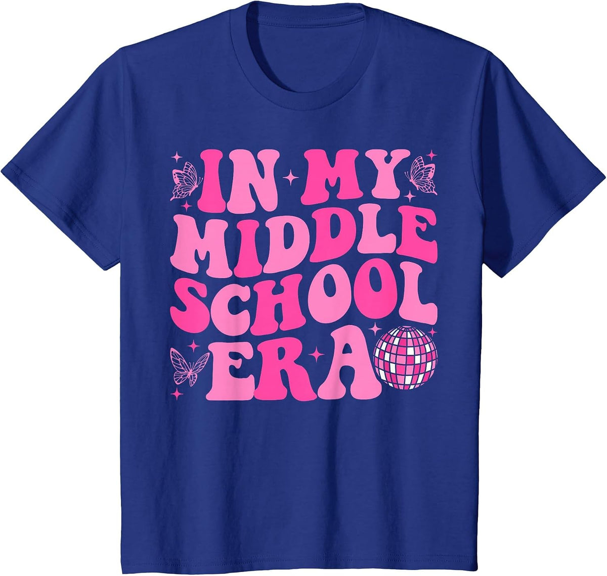 Groovy in My Middle School Era Back to School Teacher T-Shirt - Royal Blue