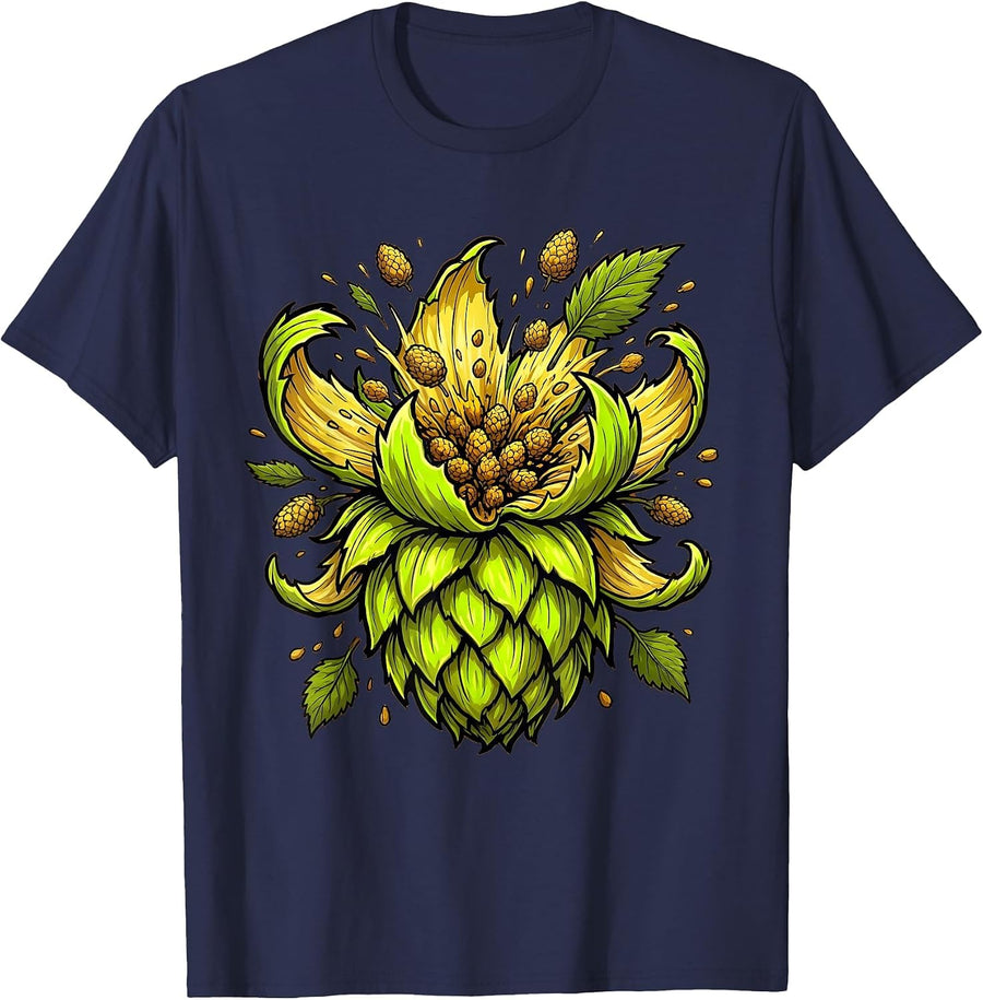 Prost Giant Hop Cone Burst Graphic T-Shirt - Navy Blue