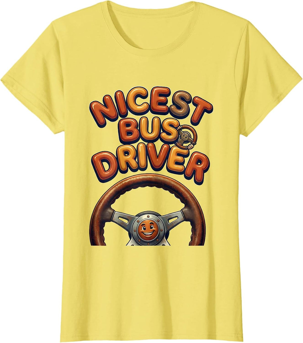 Nicest Bus Driver Funny Teacher Appreciation Back To School T-Shirt - Lemon Yellow