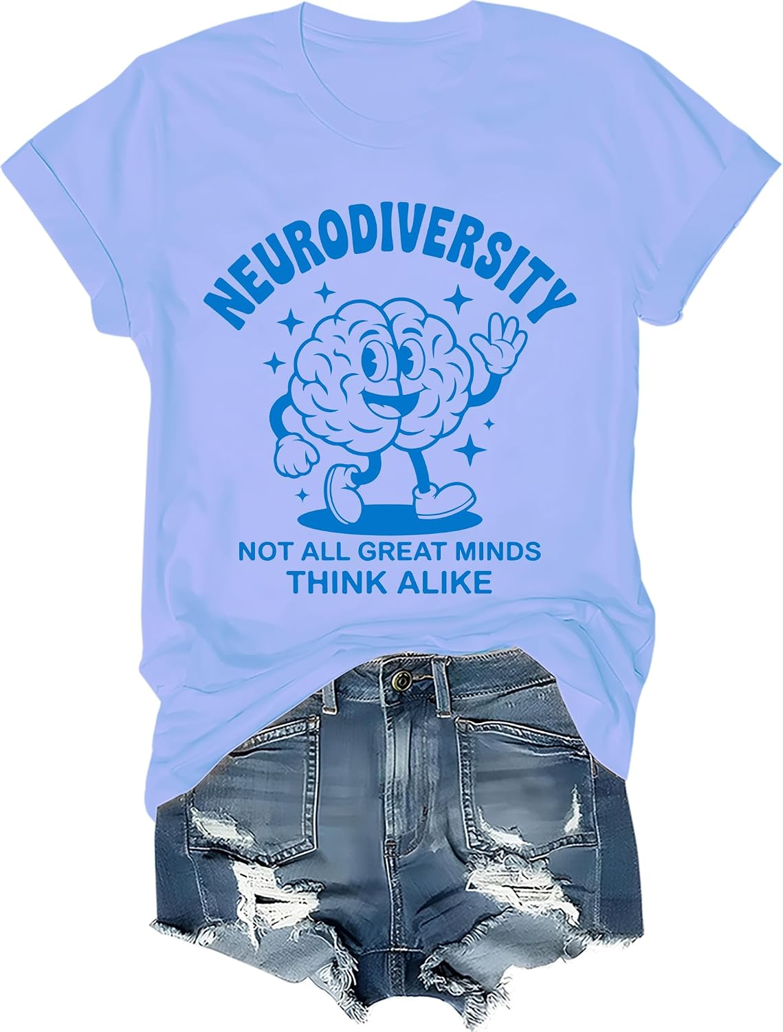 Neurodiversity Shirt Not All Great Minds Think Alike Tshirt Autism Awareness Shirts Special Education Top - Sky Blue