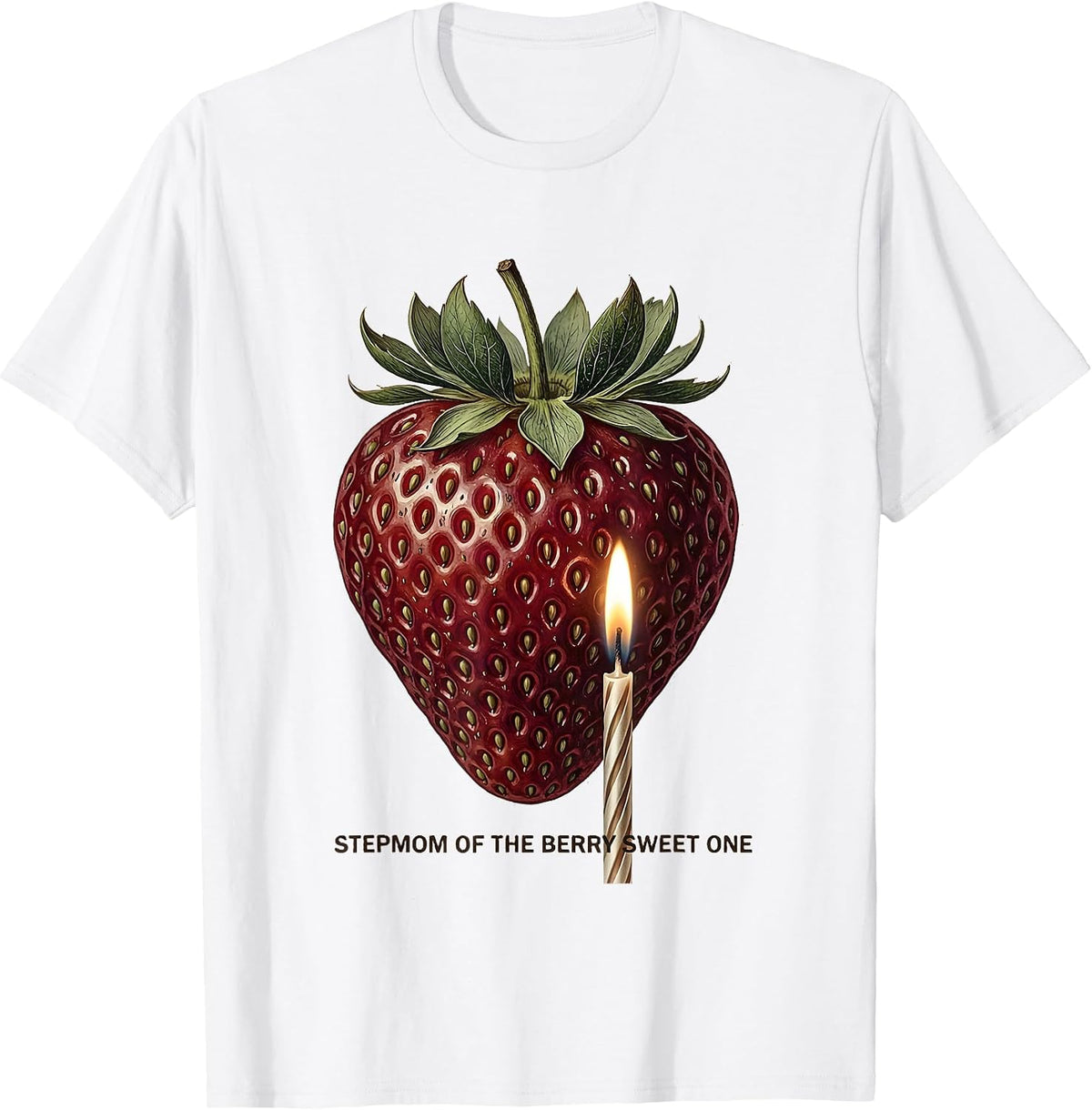 Men's Stepmom Of The Berry Sweet One Botanical Family First T-Shirt - White