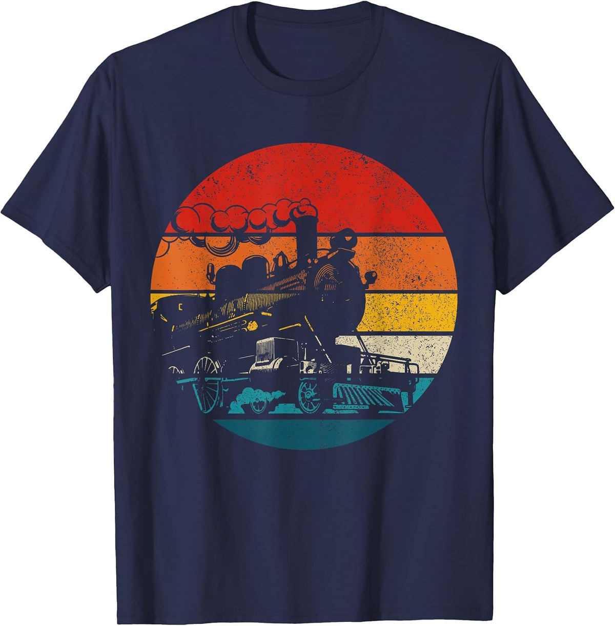 Train Vintage Locomotive Model Railway Lover T-Shirt - Navy Blue