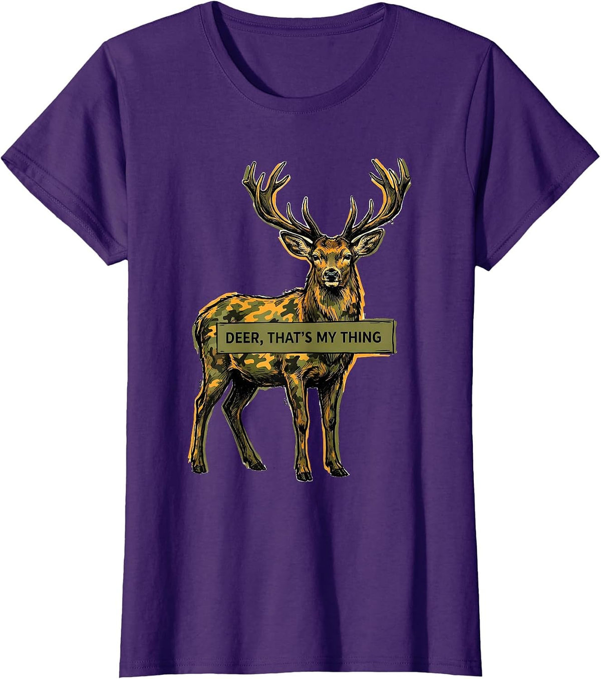 Women's Deer That's My Thing Funny Hunting Camo Deer Lover Gift T-Shirt - Purple