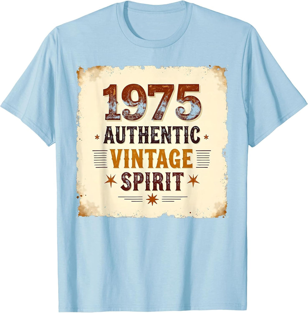 1975 Authentic Vintage Spirit Retro Design T-Shirt - Baby Blue