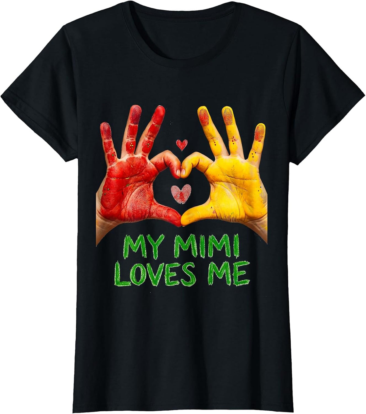My Mimi Loves Me Whimsical Grandchild Love Gift for Grandma T-Shirt - Black