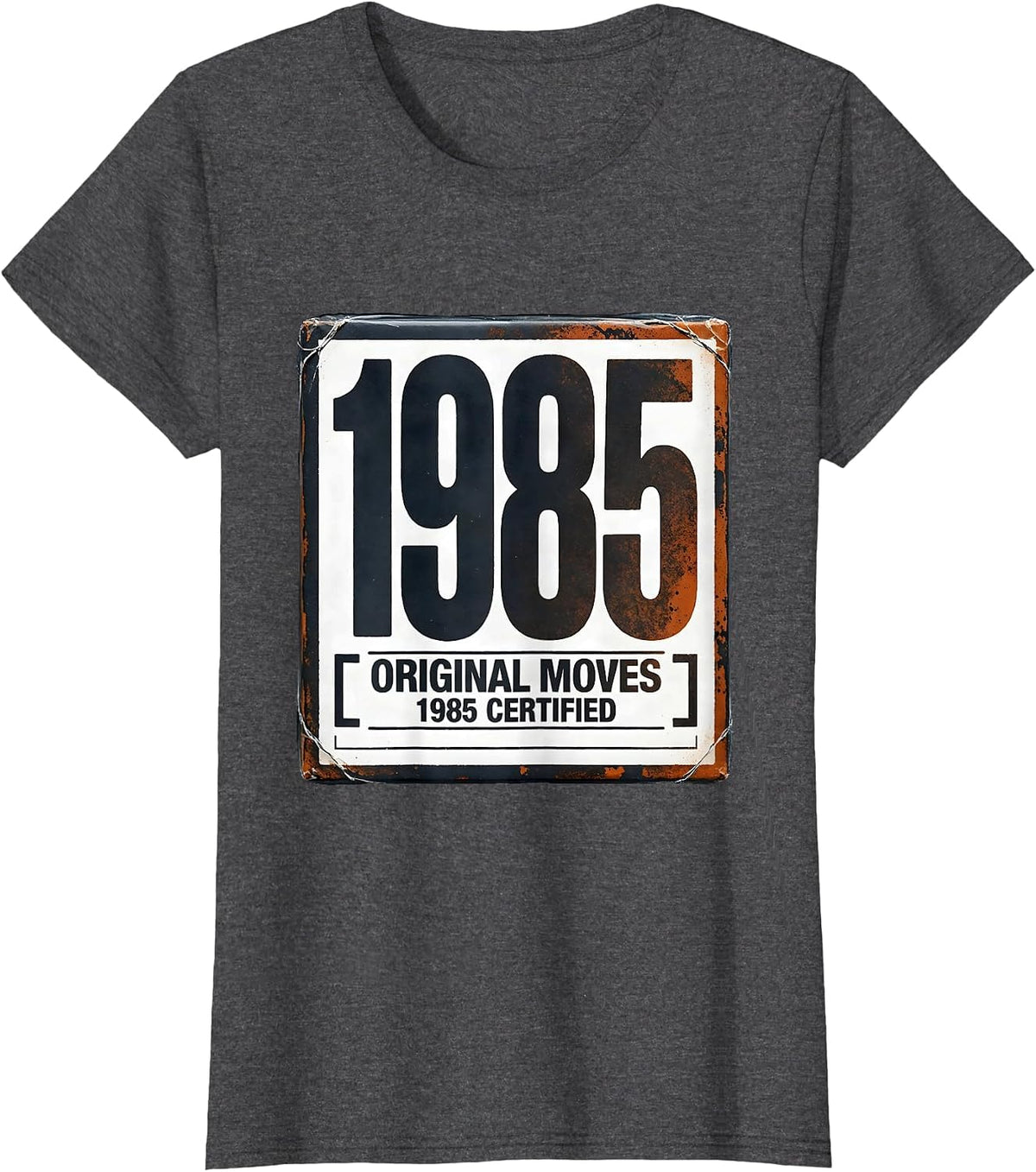 Women's Original Moves, 1985 Certified Funny Retro Vintage T-Shirt - Dark Heather Grey