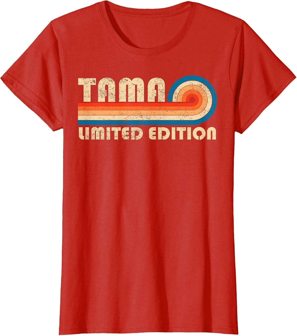 TAMA Retro 70s 80s Sunset Stripe T-Shirt - Red