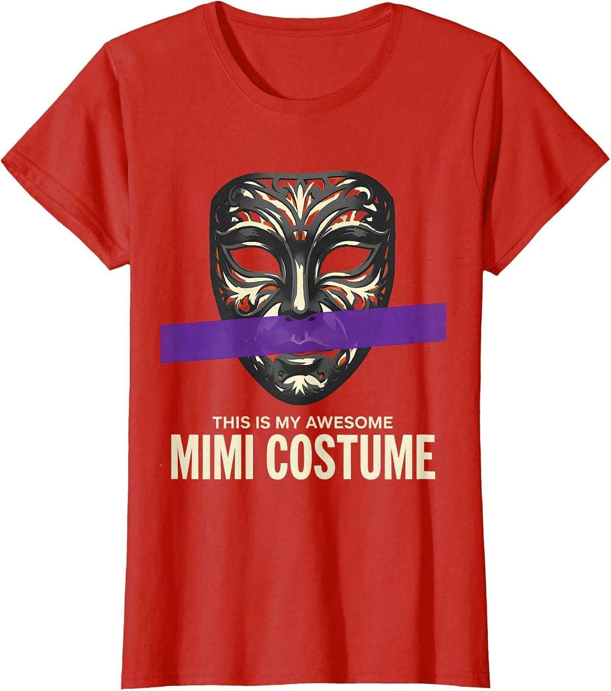 This Is My Awesome Mimi Costume Funny Halloween Family Role T-Shirt - Red