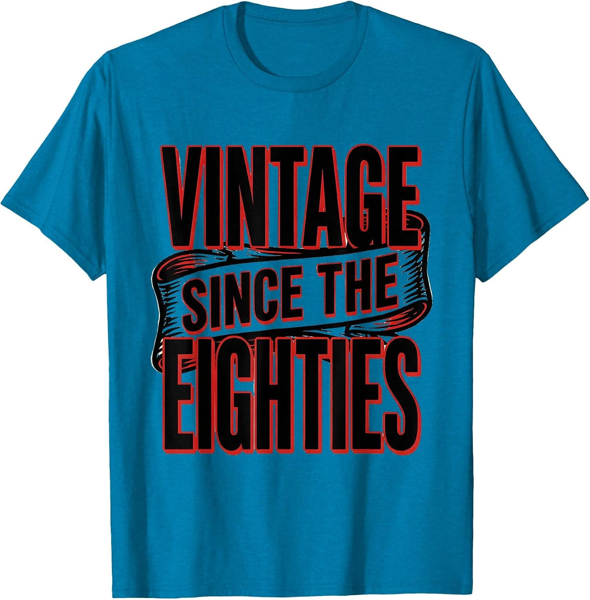 Vintage Since The Eighties Retro 80s Design T-Shirt - Sapphire Blue